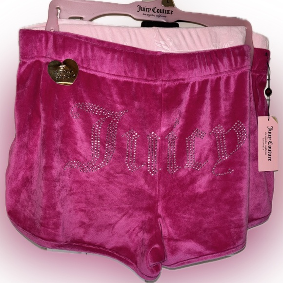 Juicy Couture Pants - Juicy Couture Fuchsia Velour Shorts